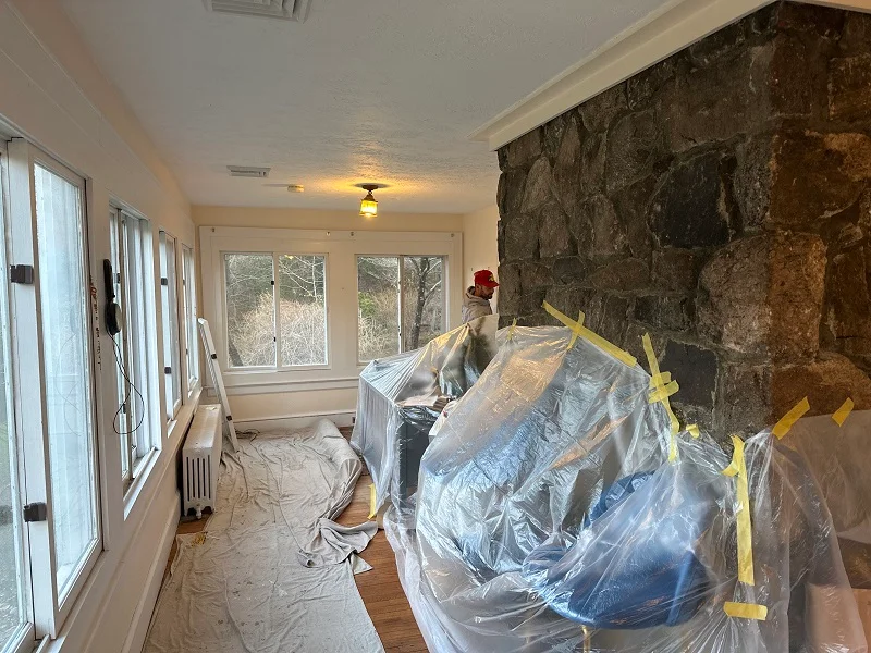 Plastic to protect belongings during window installation